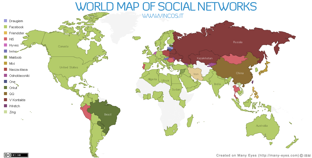 world map of social networks